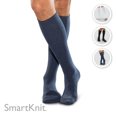 SMARTKNIT Seamless Diabetic X-Static Socks, 1 Pair (2 Count), Medium, Black