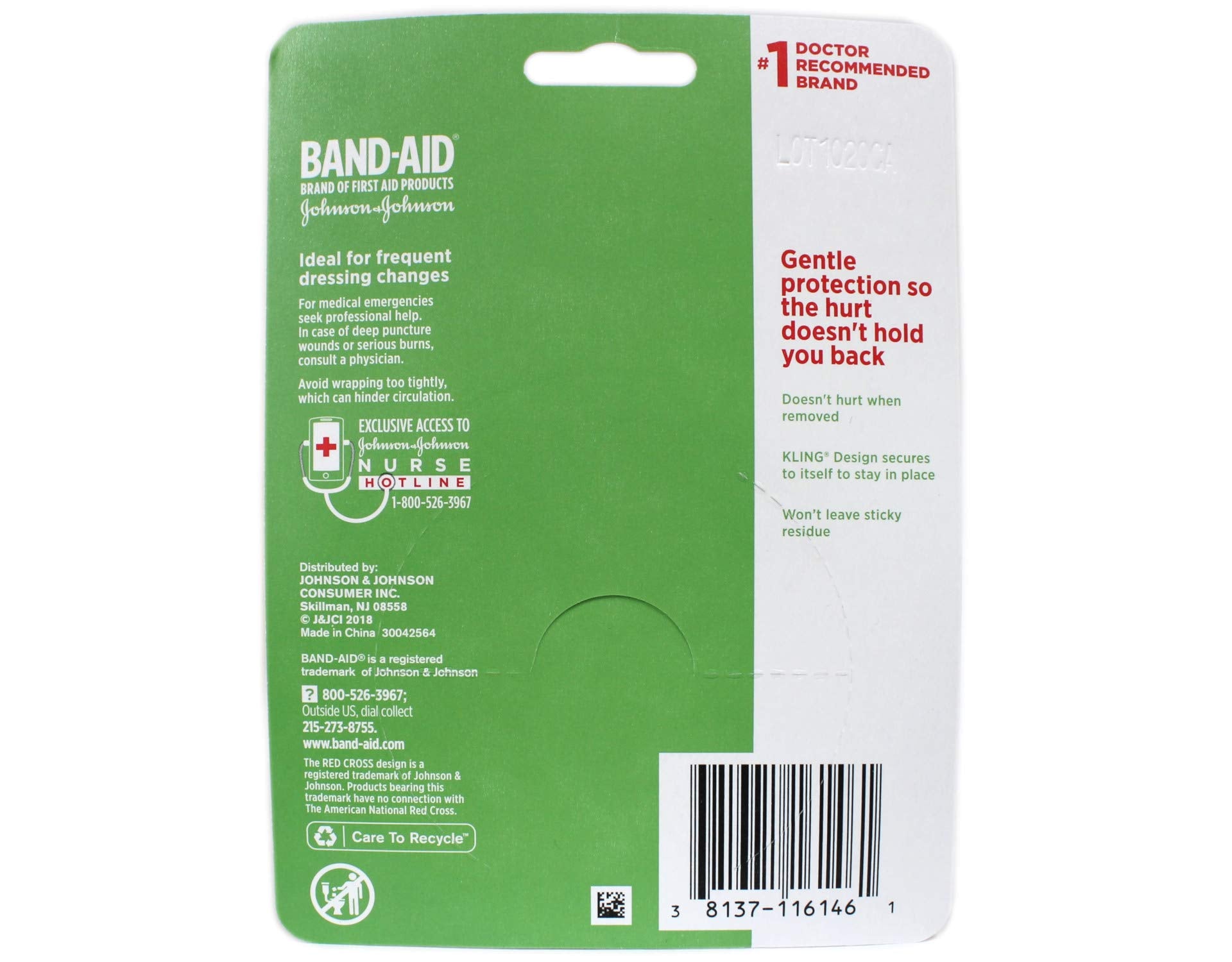 Band-Aid Brand of First Aid Products Hurt-Free Self-Adherent Elastic Wound Wrap for Securing Dressings On Post-Surgical Wounds,