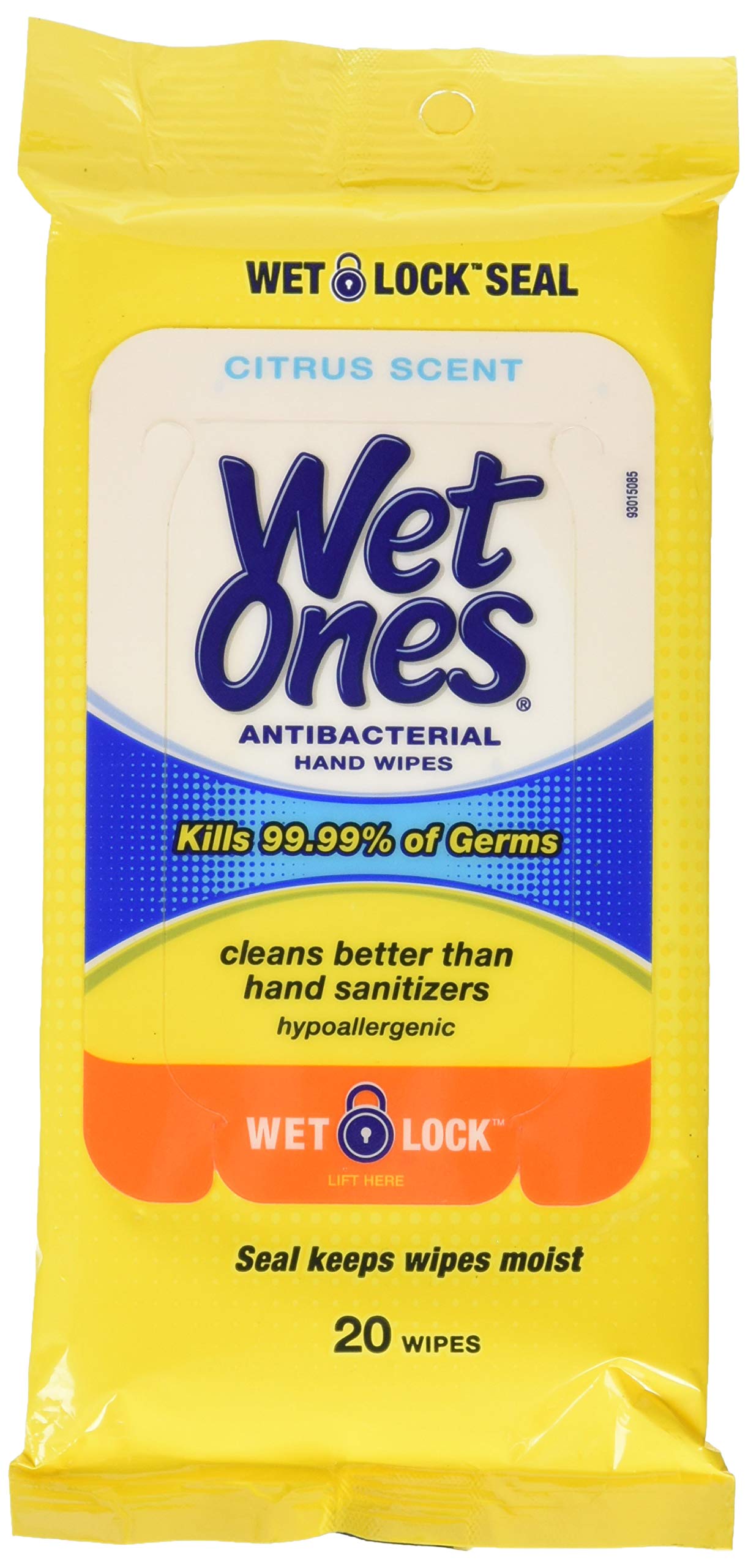 Wet Ones Tropical Splash Antibacterial Hand Wipes, 20 Count