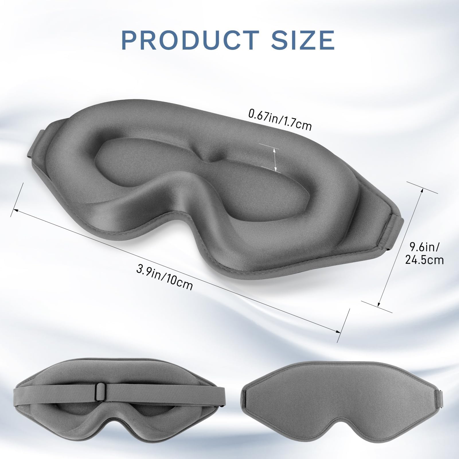 FlyCoco 99% Fully Block Out Light Eye Sleep Mask, 3D Deep Contoured Eyes Cover Zero Pressure, Long Lash Extension Eyes Mask with