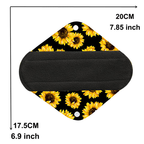 7pcs/Set Including 1pc Mini Wet Bag +6pcs Bamboo Charcoal Cloth Menstrual Pads/Reusable Sanitary Pads/Mama Panty Liners (All Ran