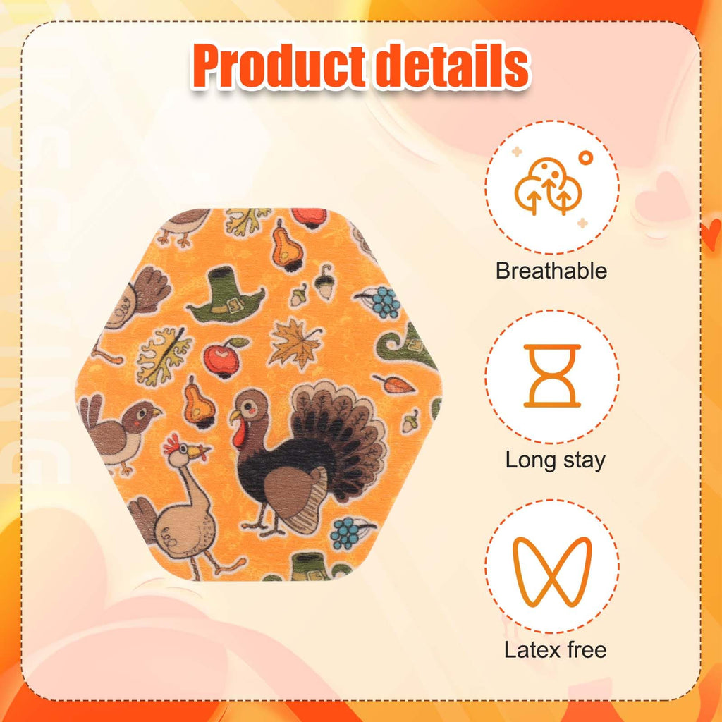 25pcs Sensor Covers for Libre 2/3, Waterproof Thanksgiving Sensor Stickers CGM Over Patches Compatible with Libre 2/3
