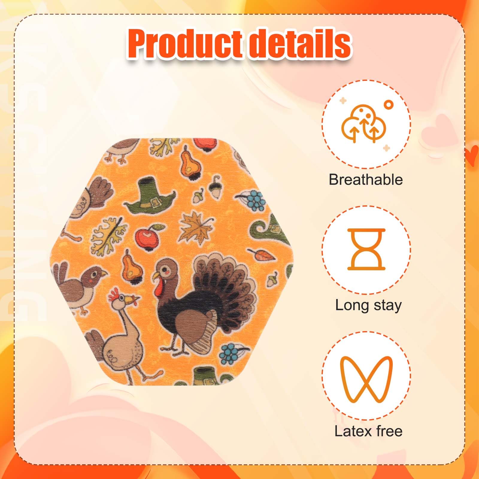 25pcs Sensor Covers for Libre 2/3, Waterproof Thanksgiving Sensor Stickers CGM Over Patches Compatible with Libre 2/3