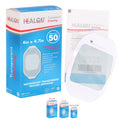 Transparent Film Dressing, 4'' x 4 3/4'' Box of 50 - Waterproof Wound Bandage Adhesive Patches, Post Surgical Shower or IV Shiel