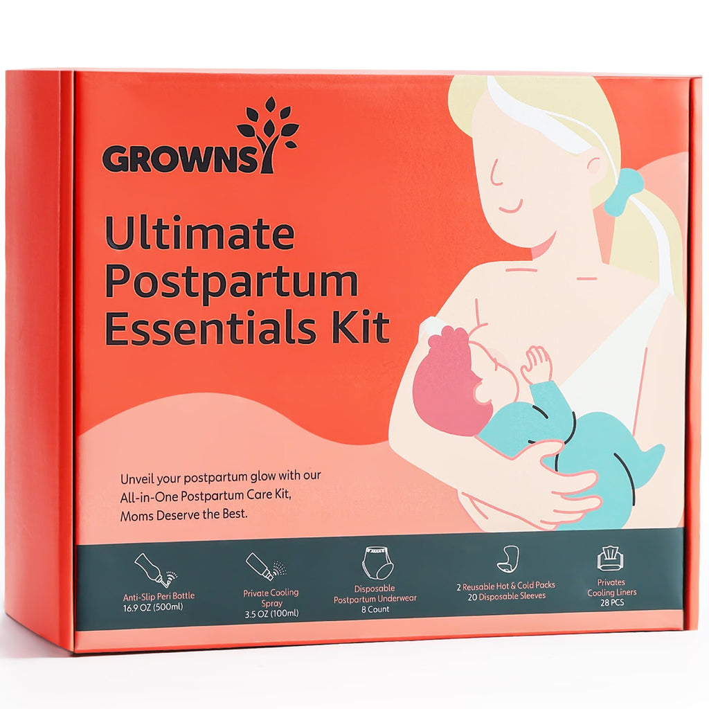 GROWNSY Postpartum Essentials Recovery Kit for Women After Birth, Postpartum Kit for Labor Delivery, Self-Absorbent Postpartum D