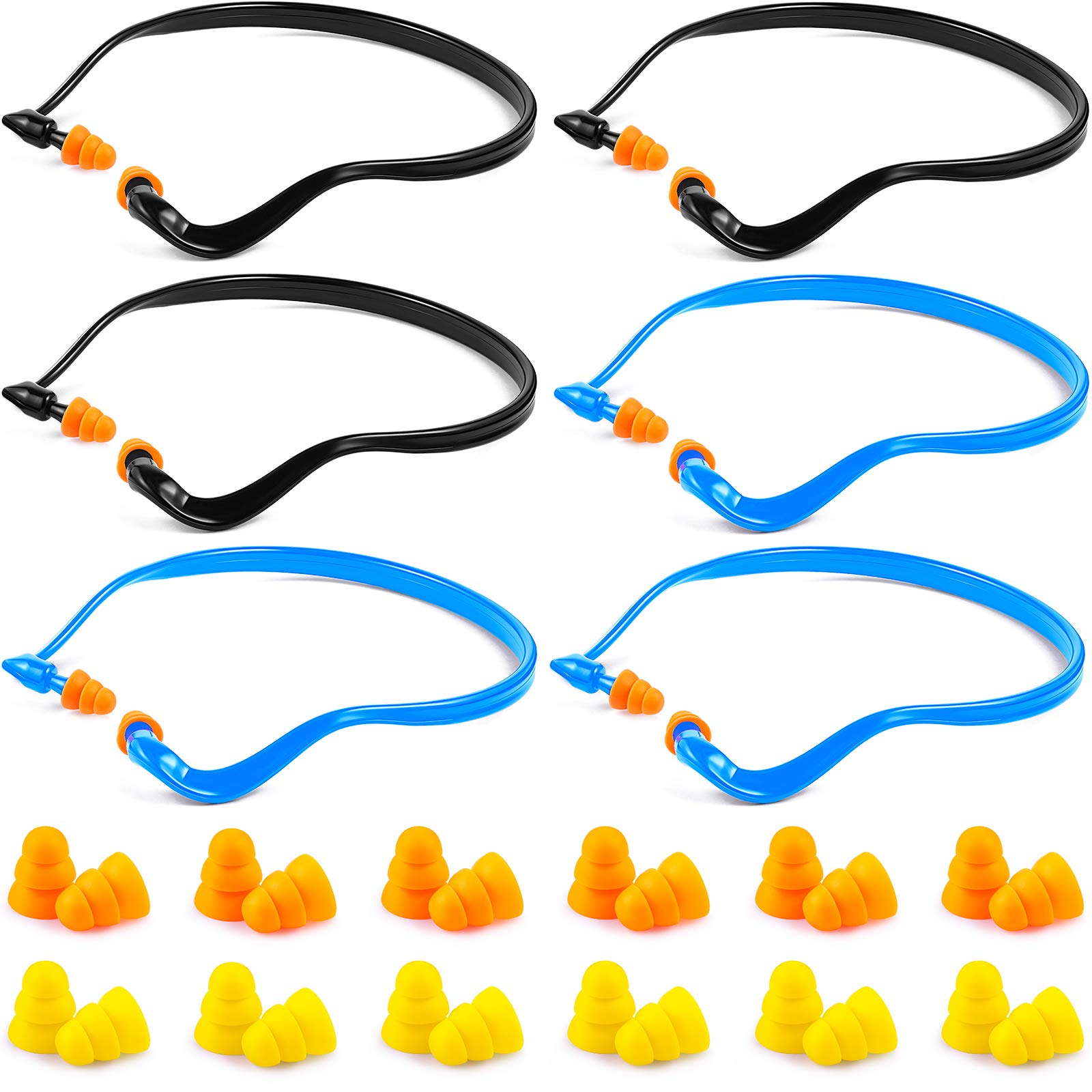 Banded Ear Plugs Band Earplugs Silicone Banded Hearing Protection and Replacement Earplugs Inner-Aural Ear Plugs for Sleeping, S