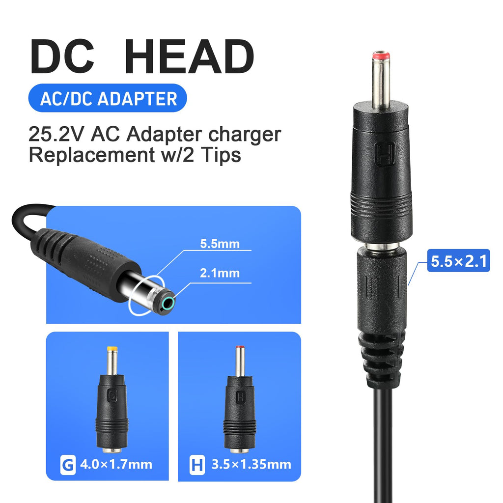 25.2V Massage Gun Charger 24V~25.2V Charger for Massage Gun Compatible with Hypervolt, Taotronics, Opove, Toloco, Legiral, Bobbi