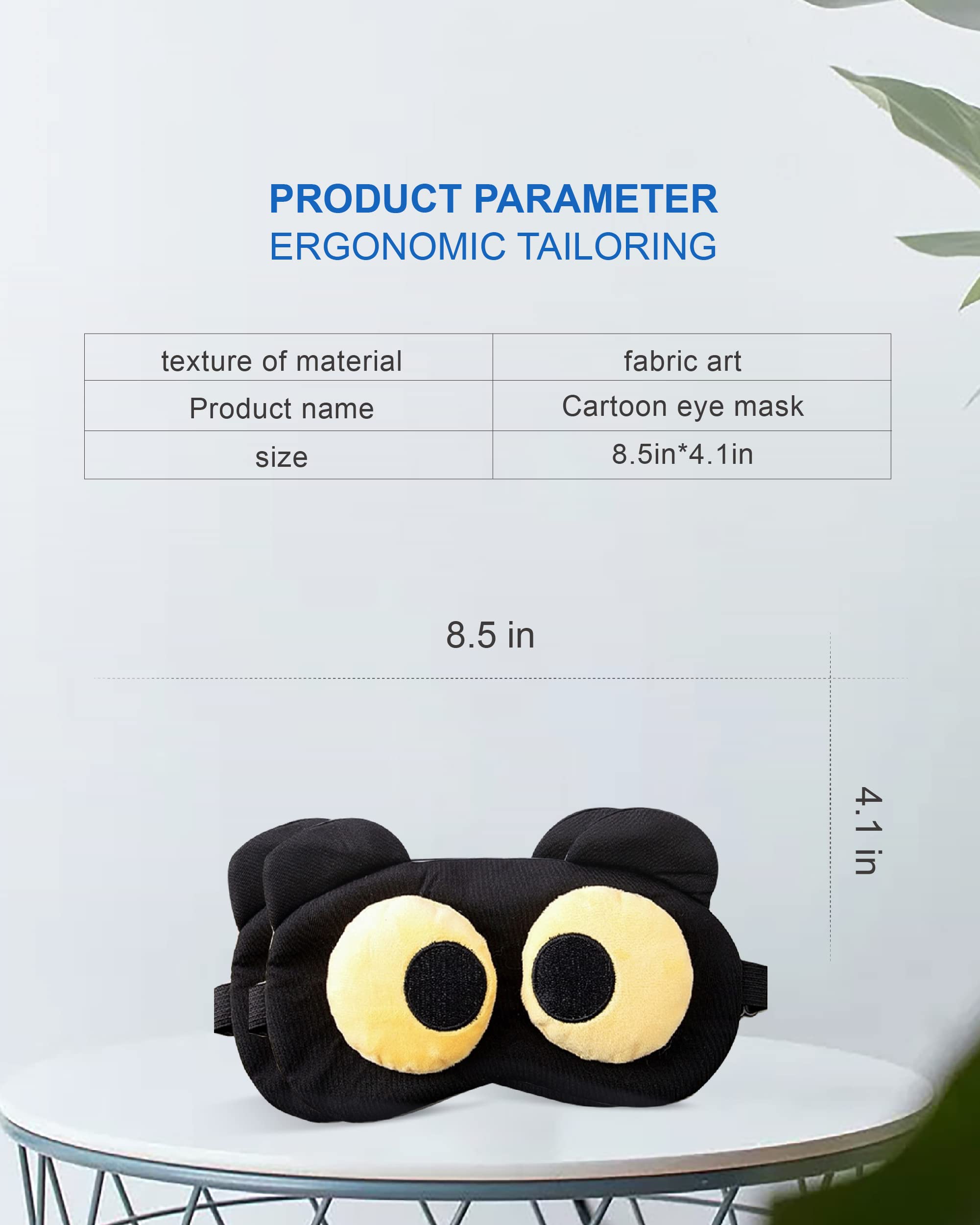 2 Pieces Eye Sleep Mask Funny Cover Eye Blindfold for Women Men Kids, 100% Blackout Sleeping Mask with Adjustable Strap, Sleepin