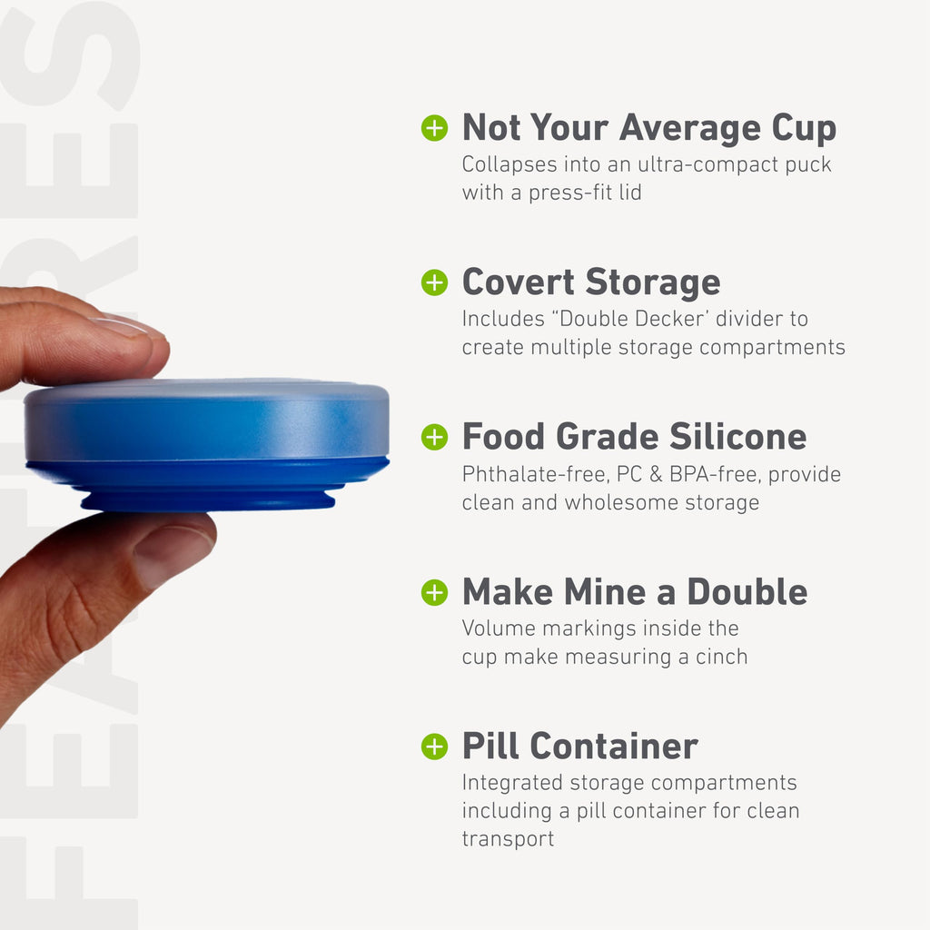 humangear GoCup | Compact Storage | On the Go Cup | BPA-free, PC-free, Phthalate-Free, Large (8 fl.oz/237ml), Blue