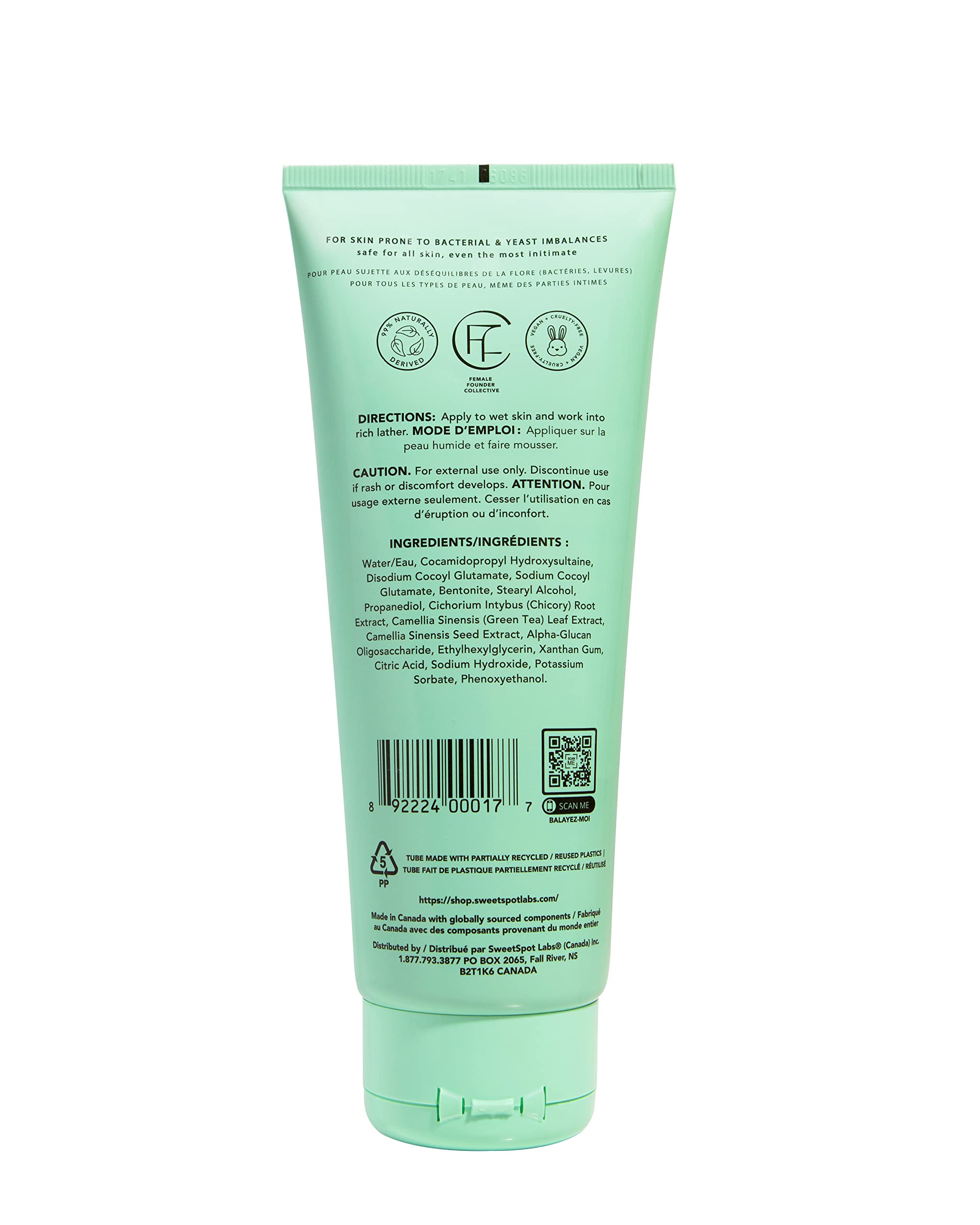 SweetSpot Labs Microbiome Balancing Feminine Wash, Clean, Gynecologist Tested & Approved, pH Balanced Body Wash, Unscented & Sul