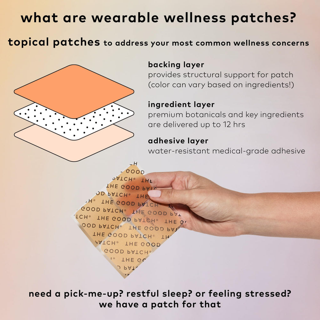 The Good Patch Relax Patches, to Unwind and Decompress, Natural Patch with Ashwagandha, Ginger Root, Plant Powered Wearable Well