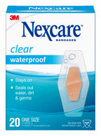 Nexcare Waterproof Clear Bandages, Germproof, 20 Count Packages (Pack of 4)