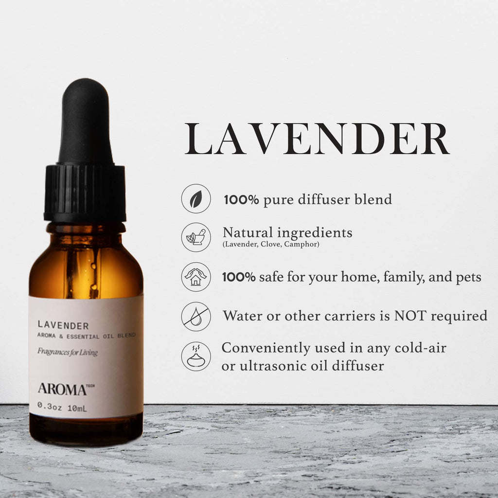Aromatech Lavender Aroma Essential Oil Blend: Hotel Inspired Aromatherapy with for Ultrasonic Diffusers & Nebulizers - 0.3 fl oz