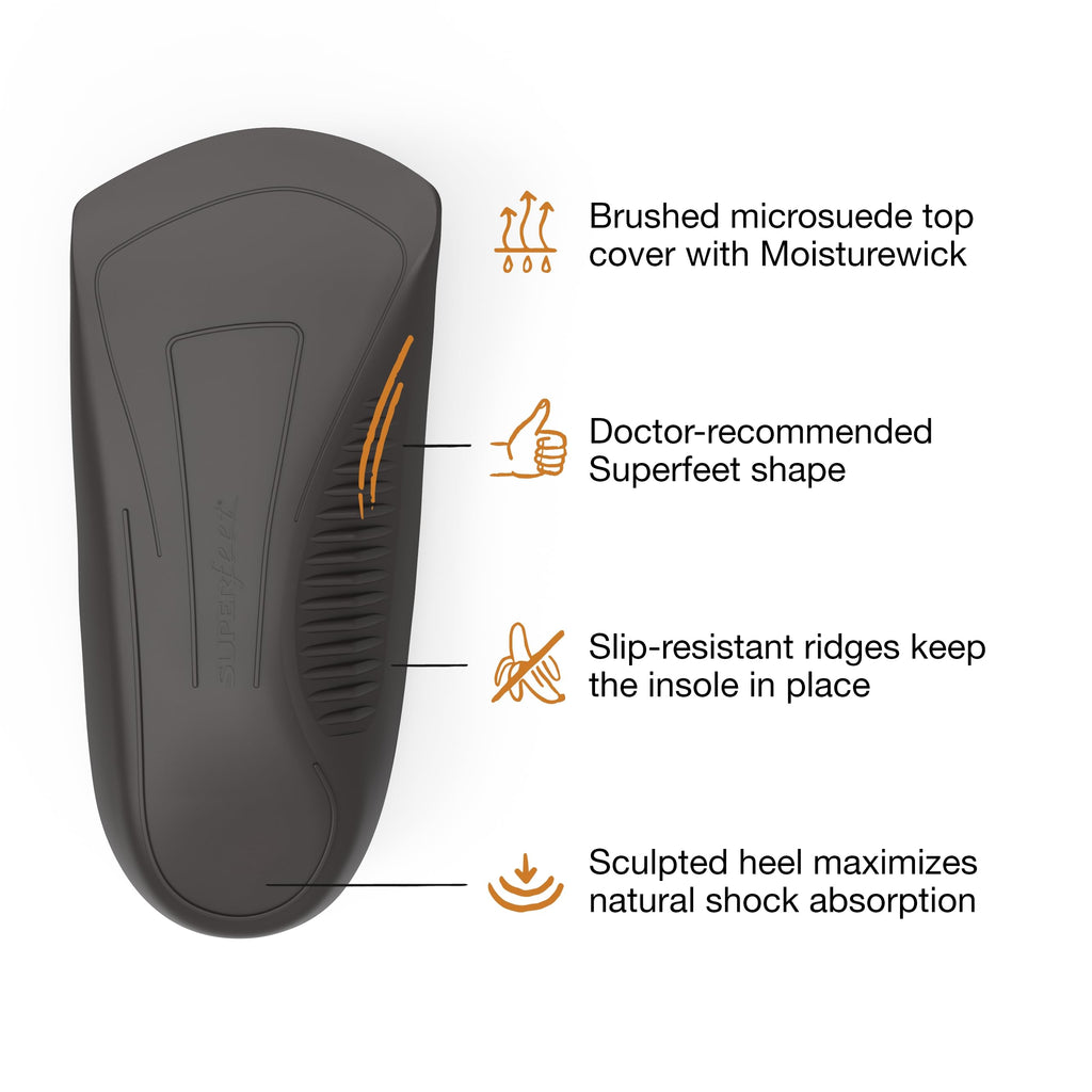 Superfeet Casual Mens Easyfit Insoles - Comfort Shoe Inserts for Men - Anti-Fatigue Orthotic Insoles for Dress Shoes - Professi