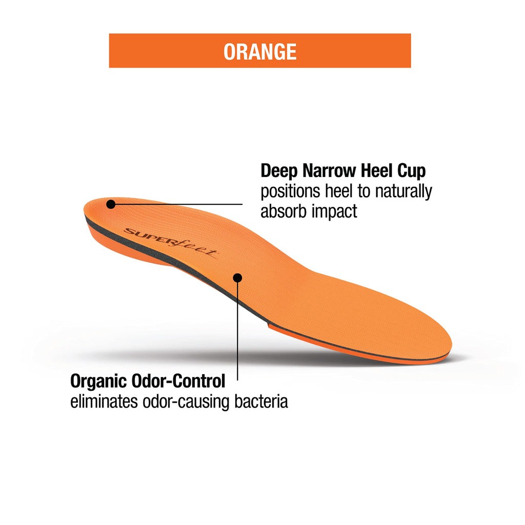 Superfeet All-Purpose High Impact Support Insoles (Orange) - Trim-To-Fit Orthotic Arch Support Shoe Inserts - Professional Grade