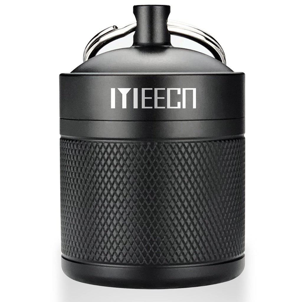 MEECN Keychain Pill Holder, Box, Aluminum, Waterproof Container, Pill Organizer for Outdoor Travel Camping, Size: 1.6 x 1.6 x 2 