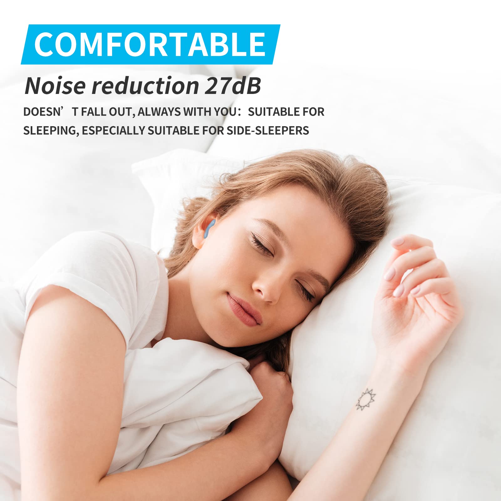 LYSIAN Ultra Soft Moldable Ear Plugs for Sleeping and Swimming Adults and Kids - Reusable Noise Cancelling Earplugs for Sound Bl