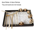 BangBangDa Mini Zen Garden Accessories - Tabletop Zen Garden Tools - Zen Garden Kit Rakes and Zen Stamp for Office Mini Zen Gard