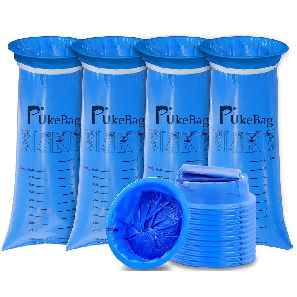Emesis Bags, Disposable Vomit Bags, Aircraft Barf Bags Disposable, Throw Up Bags for Car Sickness, 12 Pack Blue Nausea Bags for 