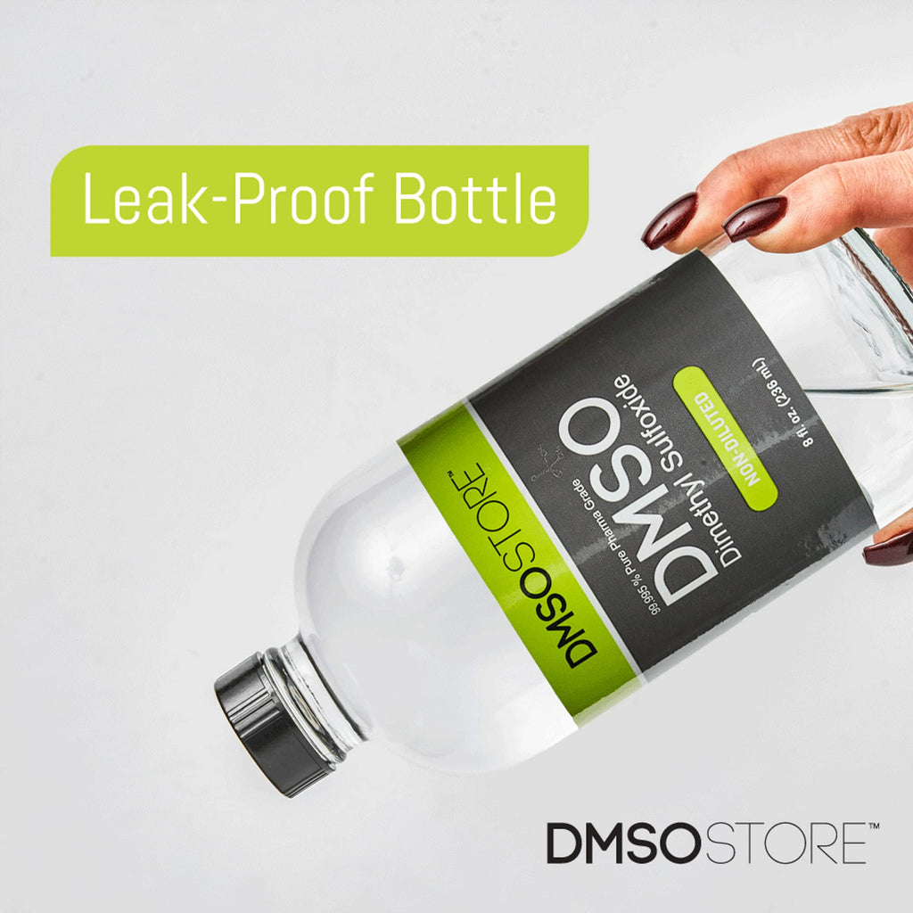 DMSO 8 oz. Liquid in a Sterile Glass Bottle, Pure 99.995% Pharma Grade, Non-Diluted, Low Odor, Dimethyl Sulfoxide Made by DMSO S