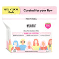 Plush UltraThin Sanitary Pads For Women, 28 Pcs (16 Xl, 12 Xxl & 4 Panty Liners) |Pure U.S. Cotton | Resealable Supersaver Pack