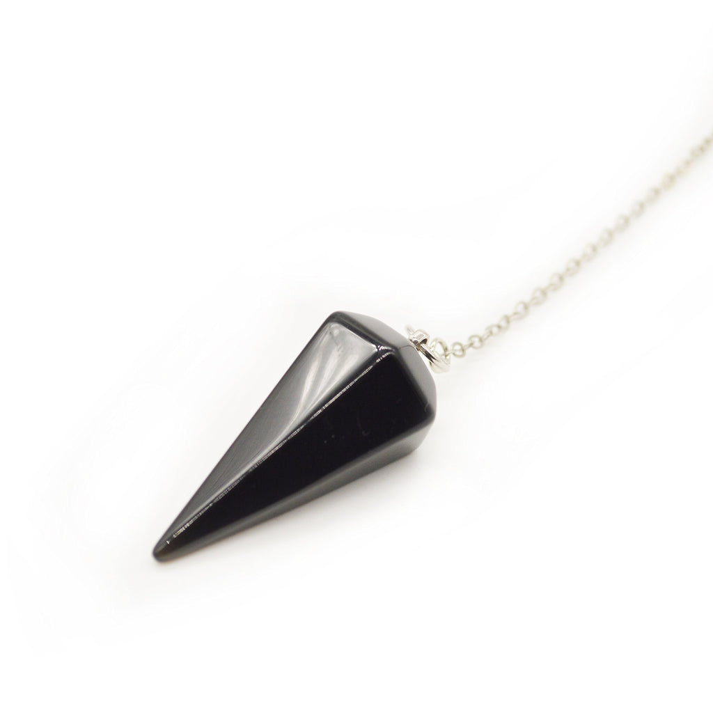 Pendulum Made of Natural Blue Lapis Lazuli Gemstone for Dowsing Divination Chakra Reiki. Pointed with Chain and Jewelry Pouch