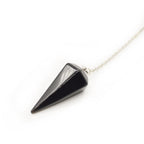 Pendulum Made of Natural Blue Lapis Lazuli Gemstone for Dowsing Divination Chakra Reiki. Pointed with Chain and Jewelry Pouch