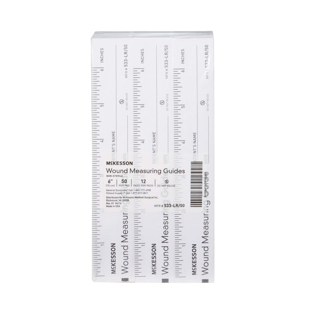 McKesson Wound Measuring Guide Ruler, Non-Sterile, Paper, 6 in, 50 count