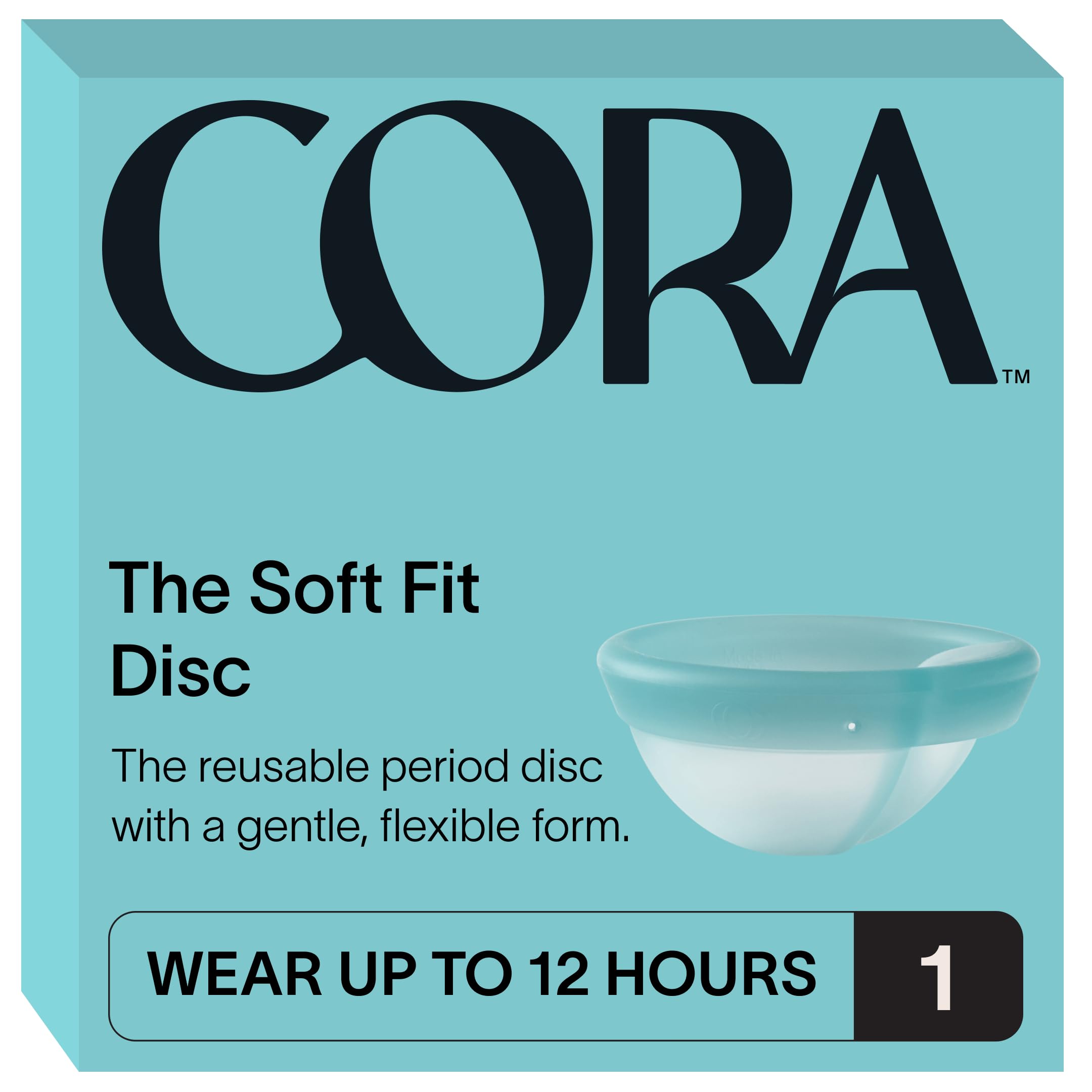 Cora Soft Fit Disc | Reusable Period Disc | Soft Menstrual Disc | Up to 12-Hours | Sustainable Alternative to Tampons/Pads | for