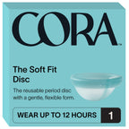 Cora Soft Fit Disc | Reusable Period Disc | Soft Menstrual Disc | Up to 12-Hours | Sustainable Alternative to Tampons/Pads | for
