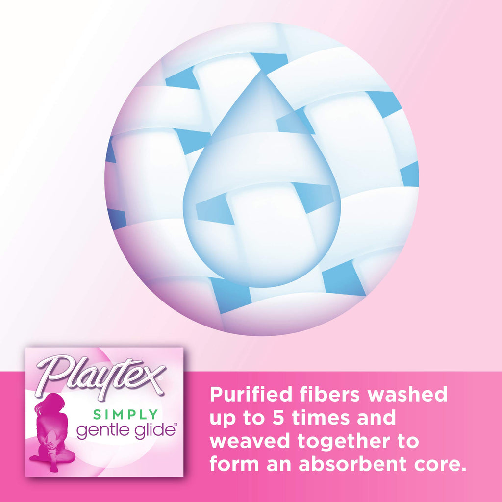 Playtex Simply Gentle Glide Tampons, Super Plus Absorbency, Fragrance-Free - 36ct