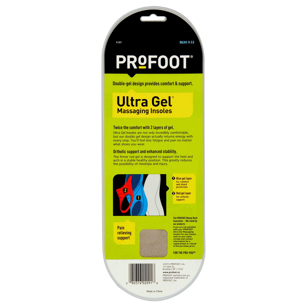 ProFoot Ultra Gel Insoles Mens 8-13 1 Pair ( Pack of 2)