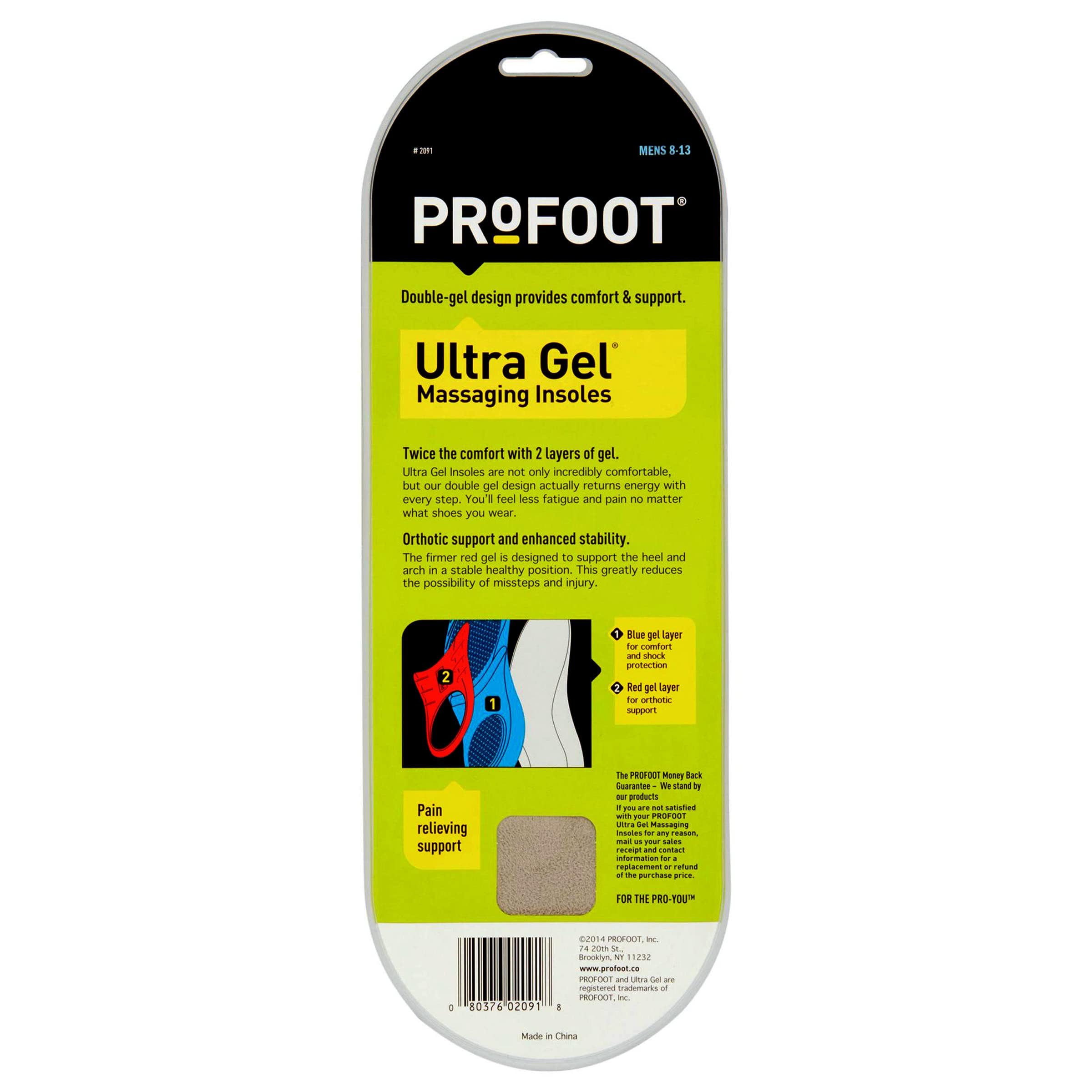 ProFoot Ultra Gel Insoles Mens 8-13 1 Pair ( Pack of 2)