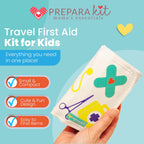 PreparaKit Travel First Aid Kit for Kids - Mini First Aid Kit for Car, Purse, Backpack, or Diaper Bag - 75 Piece Travel Medicine