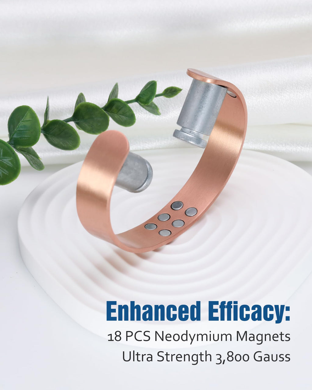 Jecanori Copper Bracelet for Men, 99.99% Pure Copper Bracelet,18X Strength Mens Magnetic Bracelet,Copper Jewelry Gift