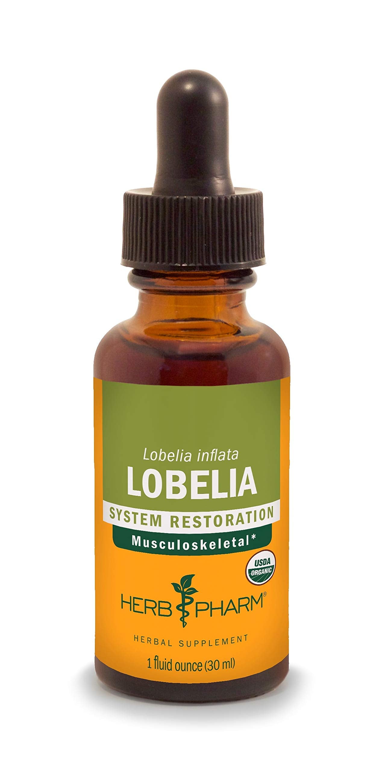 Herb Pharm Certified Organic Lobelia Liquid Extract for Musculoskeletal System Support - 1 Ounce (DLOBEL01)