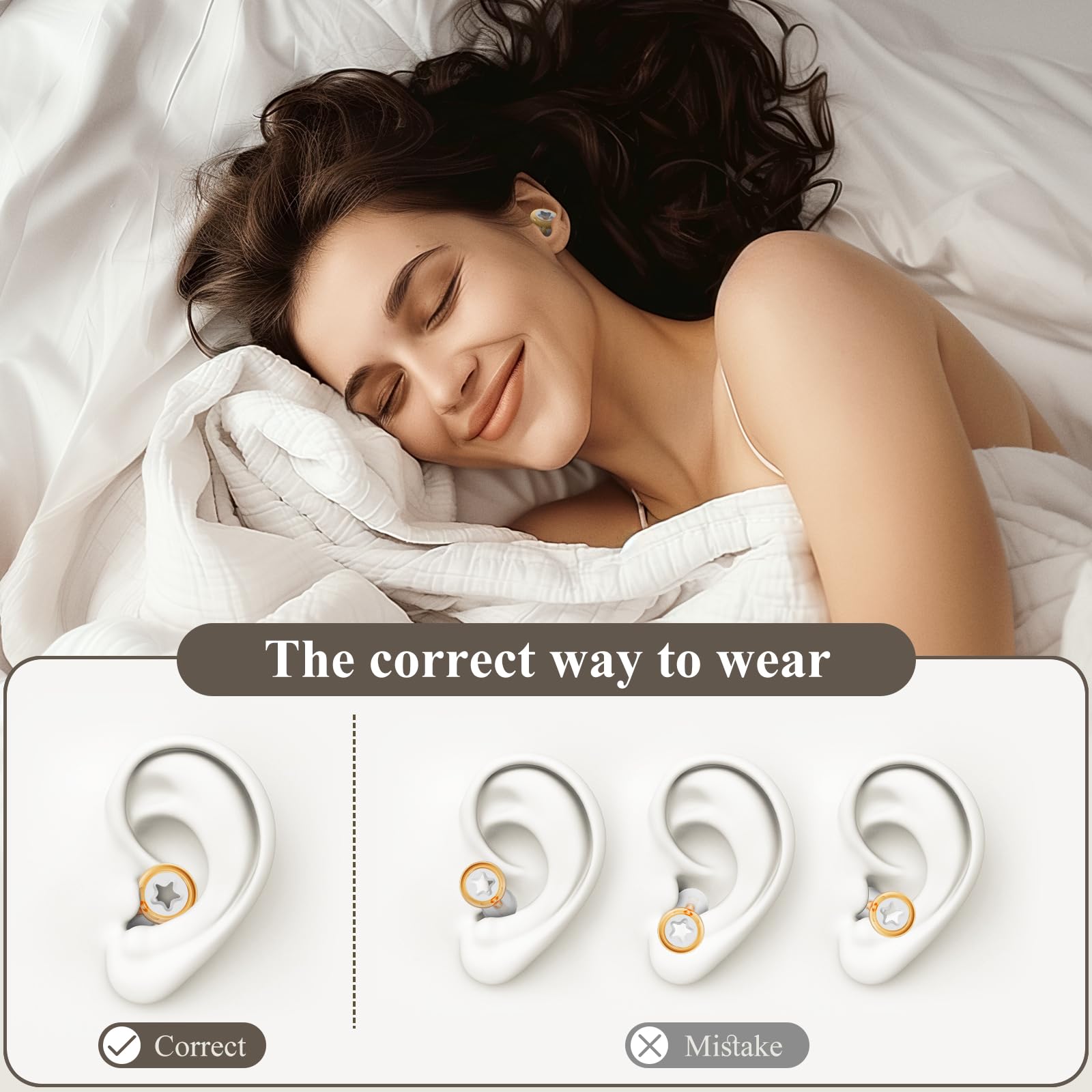 Bradwigson Block Snoring Suppleness Earplug Noise Reduction for Work Yellow Ring Hearing Protection,Reusable and Noise Canceling