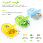 AUVON Pill Box 2 Times a Day, Weekly Pill Organizer AM PM with 7 Daily Pocket Case to Hold Vitamin, Medicine, Medication, and Su