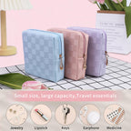 Teircno Period Bag for Women Girls | PU Leather Sanitary Napkin Storage Bag | Cute Pads Bags for Period | Discreet Menstrual Pou