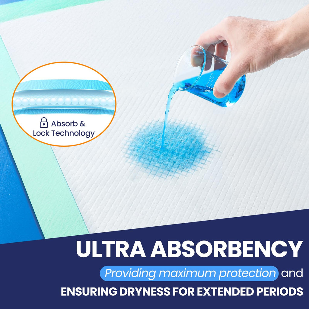 AOZITA 100 Pack Disposable Underpads 30 x 36 Incontinence Chux Pads Ultra Absorbency Protective Bed Pads, Heavy Duty Leakproof A