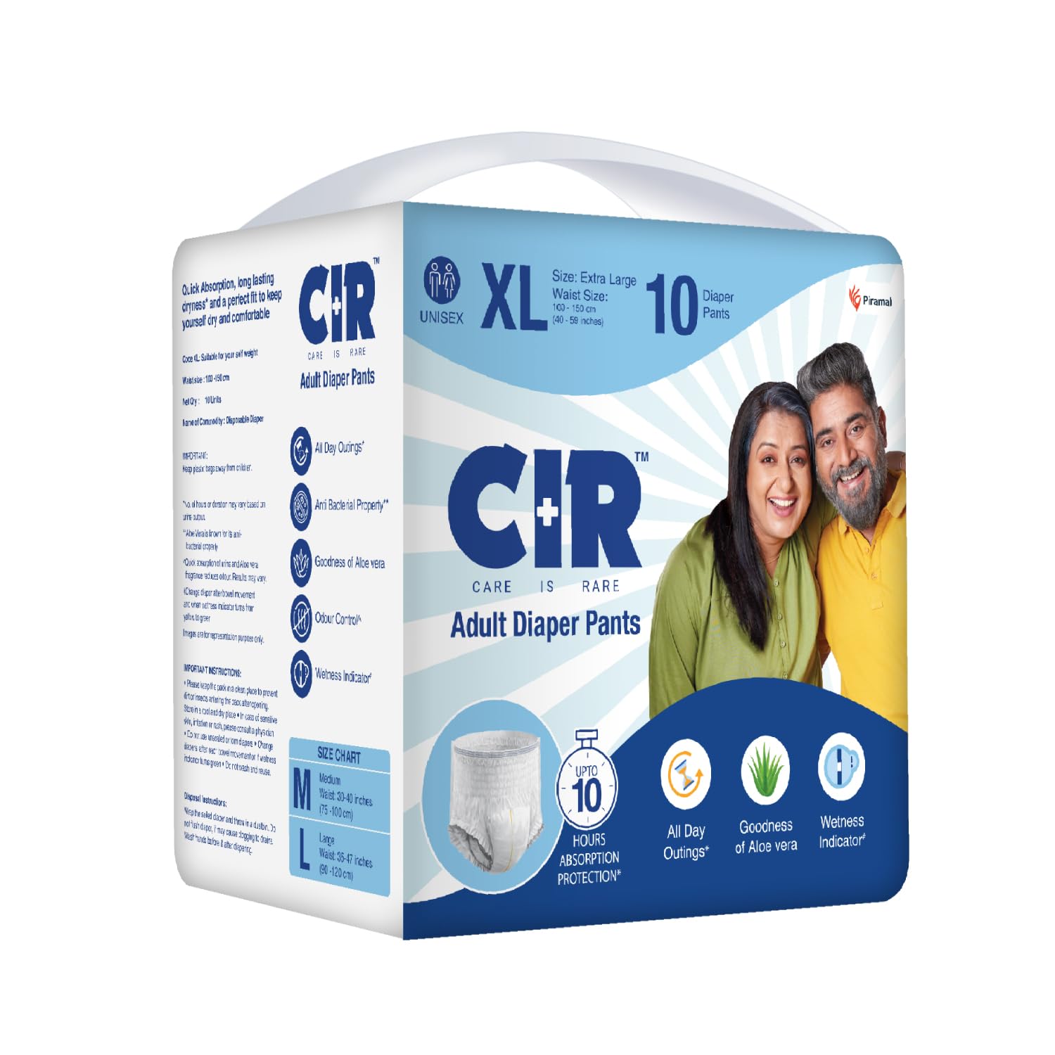 Cir Adult Diaper Pants Style | Adult Diaper Extra Large (Xl)|Waist (100150Cm I 4059) |10 Hr AbsorptionProtection | Unisex W