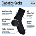 Yacht & Smith 12 Pairs of Loose Fit Non-Binding Soft Cotton Diabetic Crew and Ankle Socks, Bulk Value Pairs