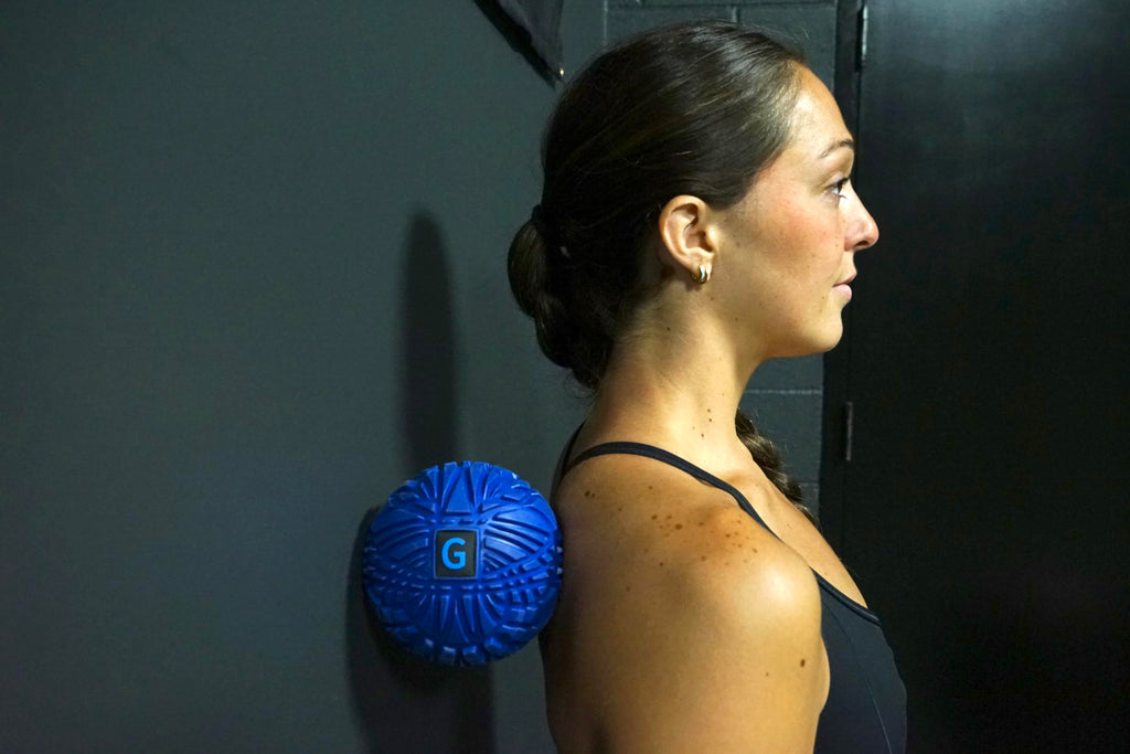GolgiStim Large Trigger Point Massage Ball - 4.75 Inch Hard Rubber Therapy Ball for Myofascial Massage - Deep Tissue Massager fo