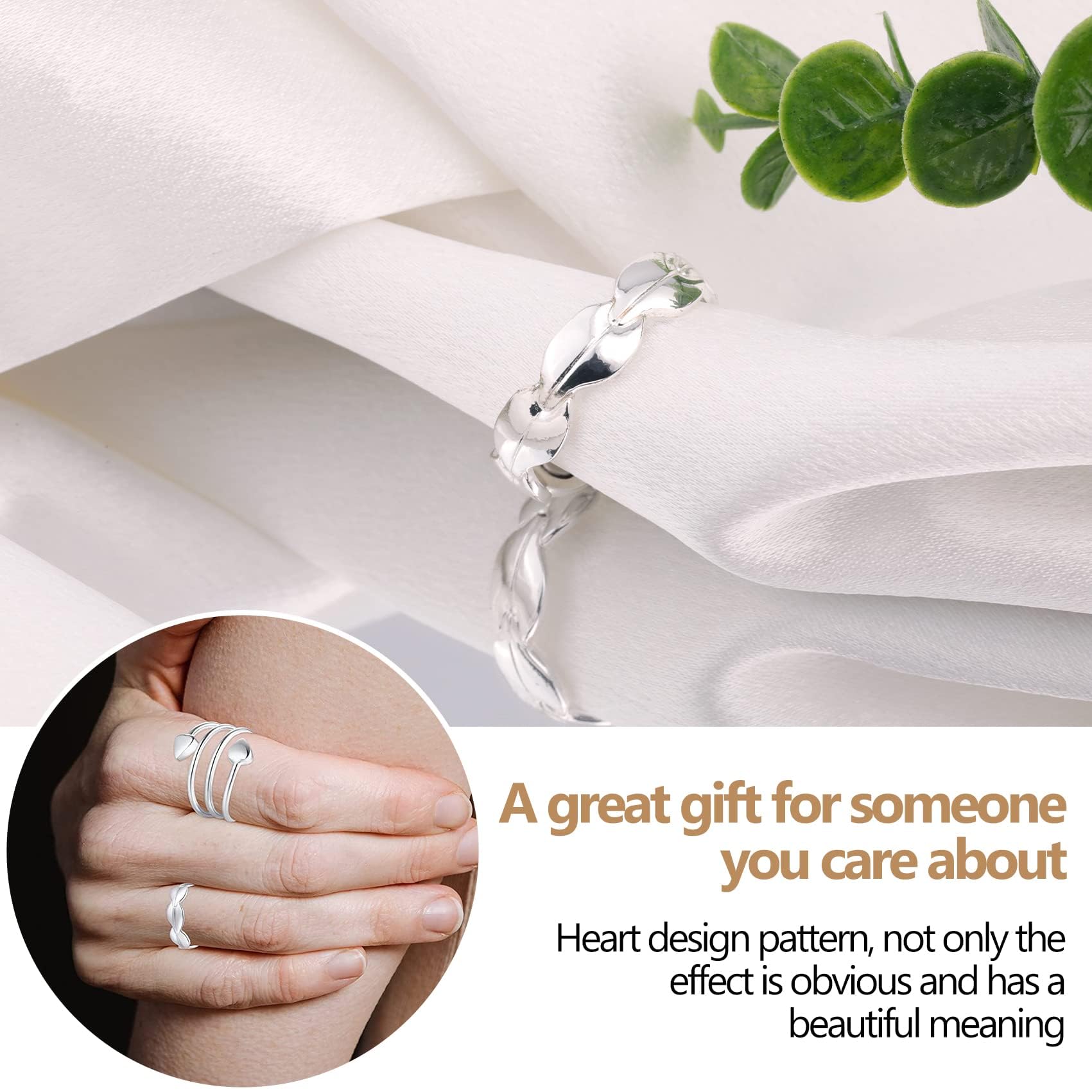 Feraco Magnetic Therapy Copper Ring for Women,99.99% Pure Copper Lymphatic Drainage Rings with Powerful 3500 Gauss Neodymium Mag
