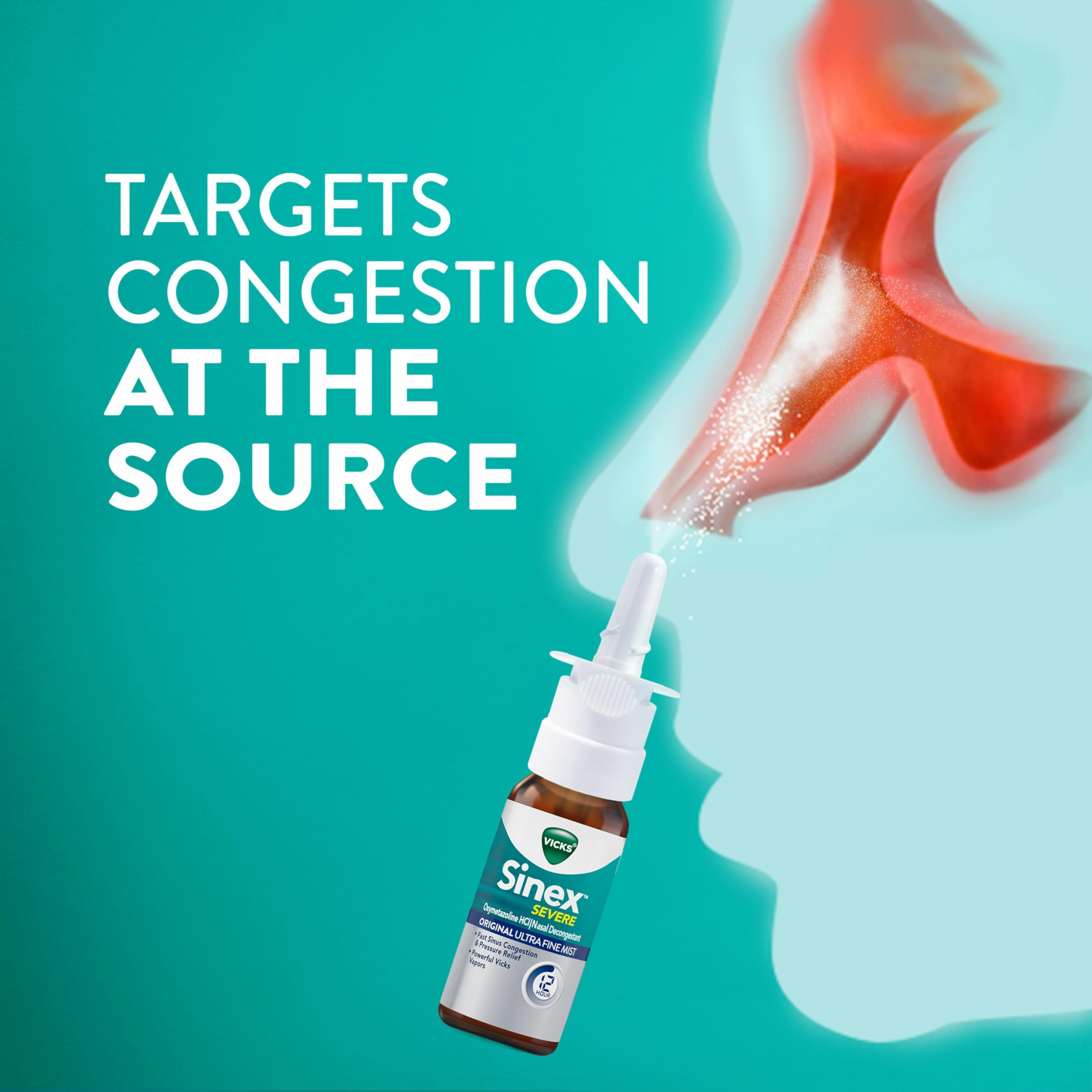 Vicks Sinex SEVERE Allergy & Sinus Nasal Spray, Original Ultra Fine Mist, Decongestant Medicine, Relief from Nasal Congestion du