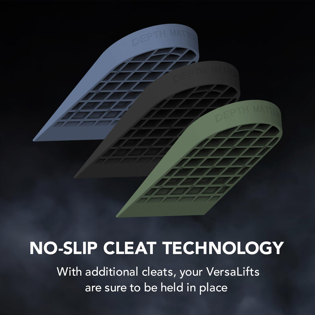VersaLifts Hybrid Heel Lift Inserts (Pair) (Large) - Ideal for Cross Training, metcons, wods, Functional Fitness, HIIT, Squats,