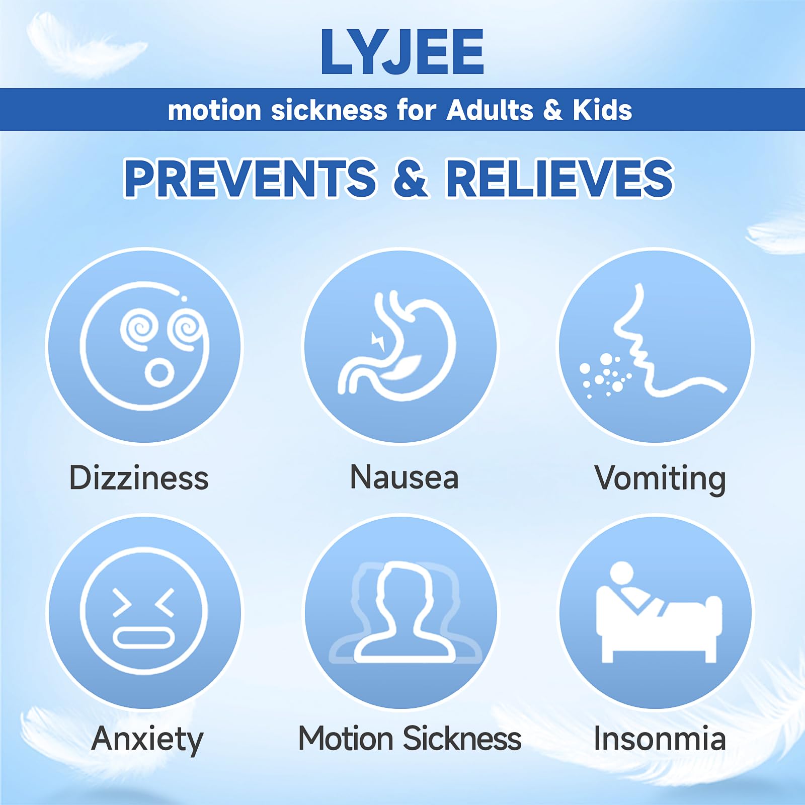 LYJEE Motion Sickness Bands Anti Nausea Wristband for Adult and Kids Morning Sickness Relief for Pregnant Women Acupressure Naus