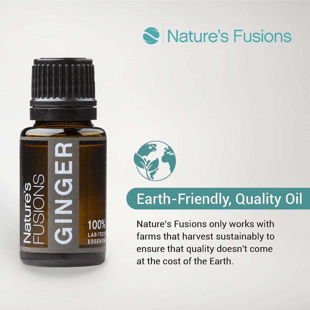 Natures Fusions Ginger Root, 100% Pure and Natural Essential Oils, Undiluted, Therapeutic Grade for Aromatherapy and Topical Us