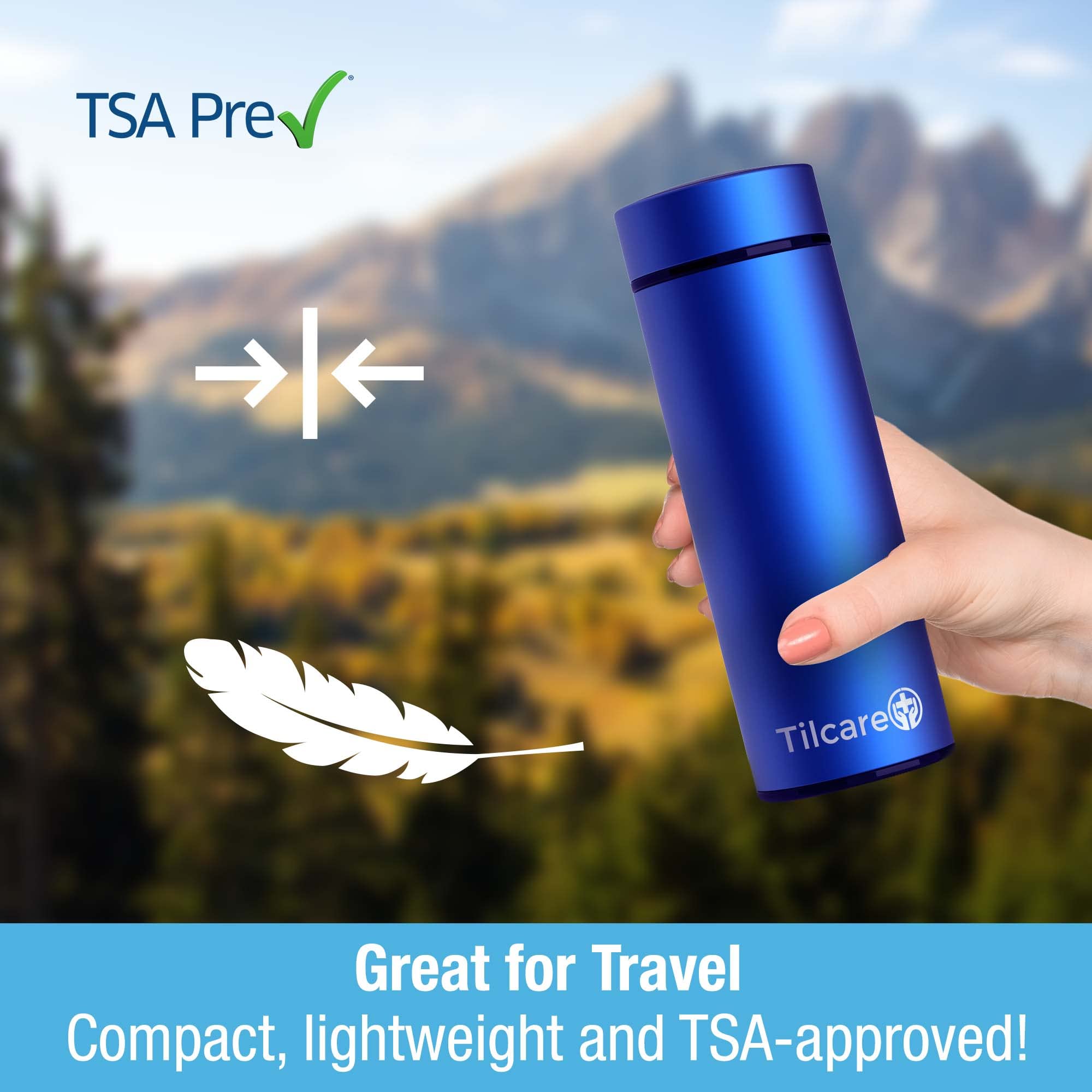Insulin Cooler Travel Case by Tilcare - 60H Reusable Pen Freezer Bottle - Standard TSA Approved Hard Shell Medication Cooling Ca