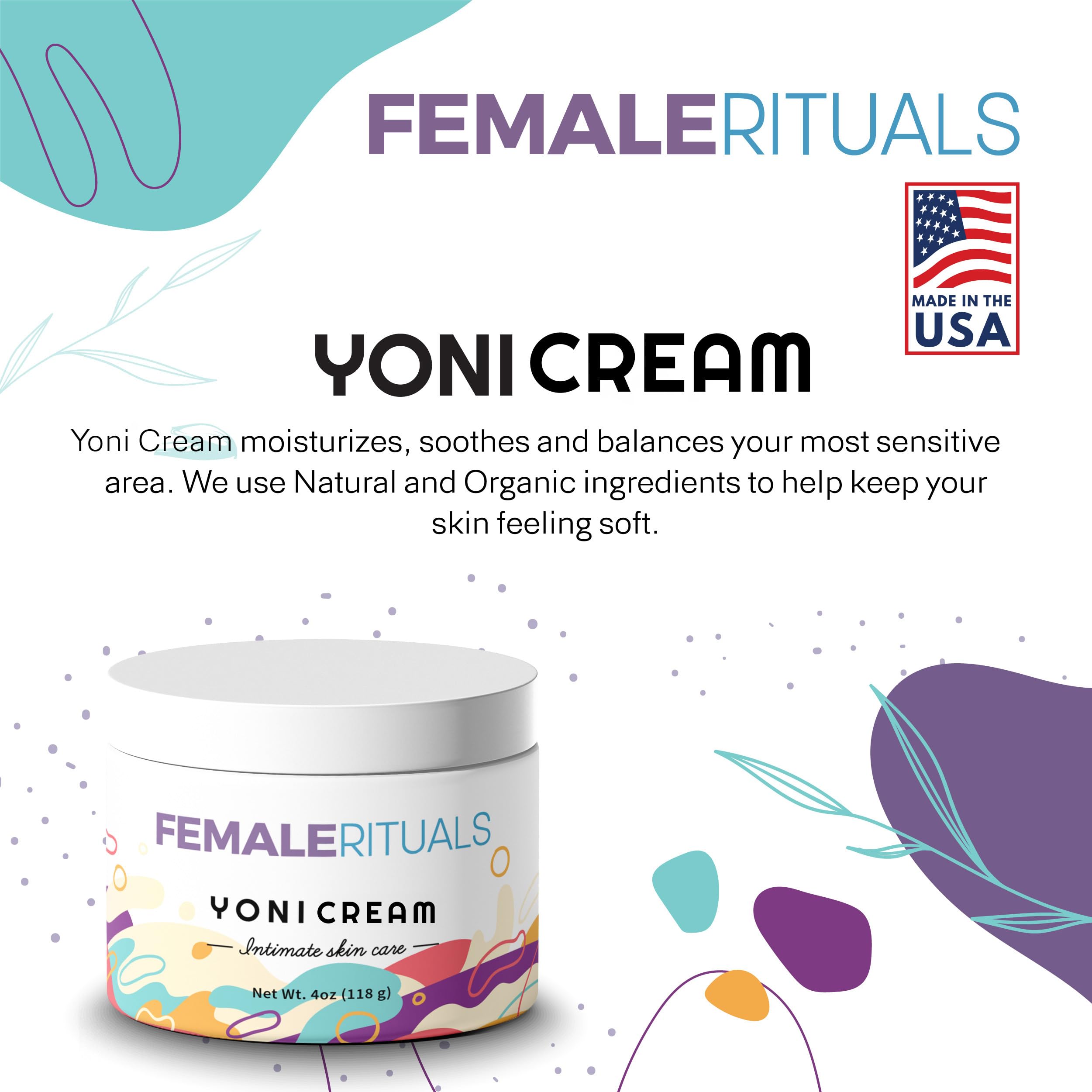 FEMALE RITUALS Vulva Moisturizing Cream - Clinically Tested Vaginal Moisturizer Cream for Dryness, Itching, Burning & Odor, Inti